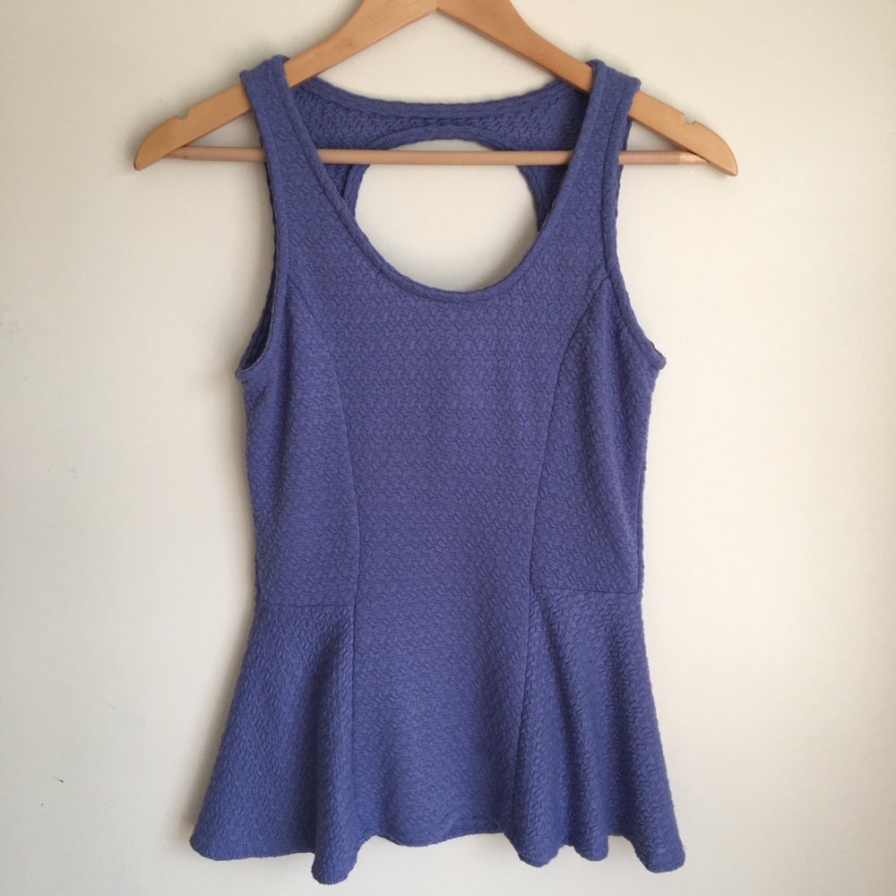 Kirra Periwinkle Tank w/Peplum